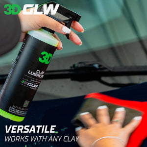 3D Clay Lubricant GLW Series | DIY Car Detailing | Hyper Slick Lubrication for Clay Bars | Eliminates Contaminants from Paint | Ultra Surface Protection | Decontamination Formula | Easy to Use | 16oz