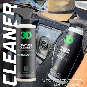 3D Leather Cleaner for Car, GLW Series | Ultimate Deep Cleaning | Removes Dirt, Grease, Body Oils | DIY Car Detailing | Versatile Cleaner for All Leather Goods | 16 oz