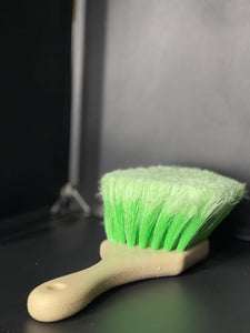Green Soft Car Wheel Cleaner Brush with Short Handle for Auto Vehicle Truck Motorcycle Tire Cleaning